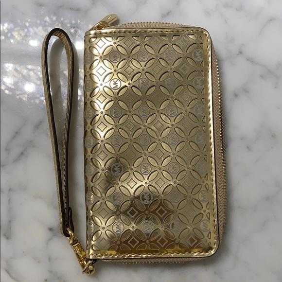 Gold Michael Kors Wristlet